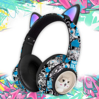 Бездротові наушники AKZ-37 з графіті-стилем і LED-ушки Bluetooth